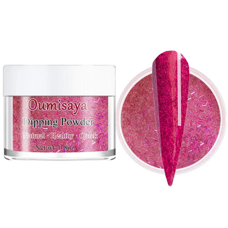 OUMISAYA Purple Red Glitter Nail Dip Powder Colors 1OZ(fl.oz) SG006 Ultra Fine Glitter Dipping Powder, Sparkle Shiny, Thin and Light Weight - BeesActive Australia