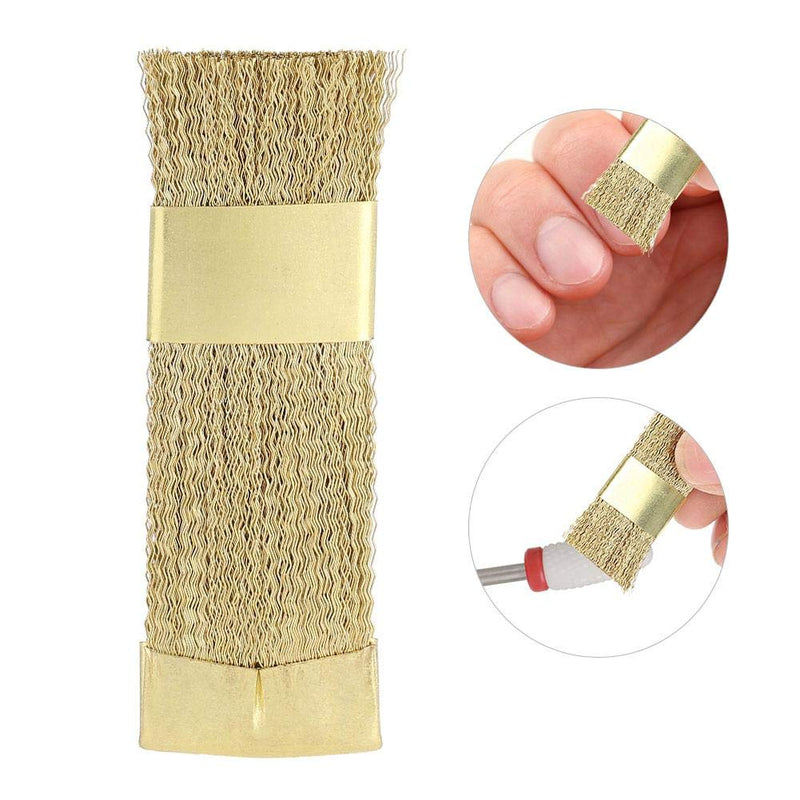 Cleaning Brush, Golden Color Copper Wire Drill Cleaner Brush Manicure Accessories Nail Art Bits Cleaning Brush for Nail Salon and Household - BeesActive Australia