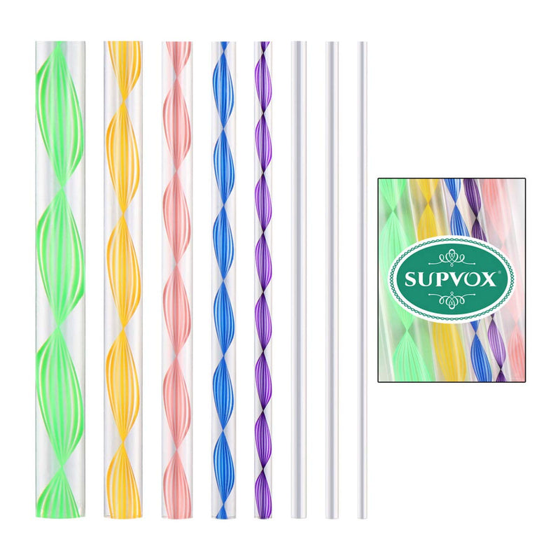 SUPVOX Dotting Rods Dual-Ended Twist Sticks Acrylic Nail Art Tool for Home Manicure Store 8Pcs - BeesActive Australia