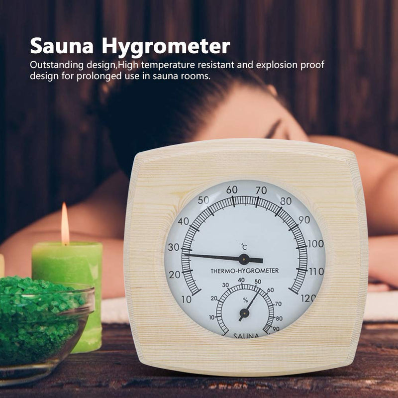 HERCHR 2-In-1 Wood Thermo-Hygrometer,Sauna Thermometer and Hygrometer,Digital Sauna Room Thermometer Hygrometer,Sauna Wooden Thermometer Sauna Temperature Humidity Meter Wooden Sauna Accessories - BeesActive Australia