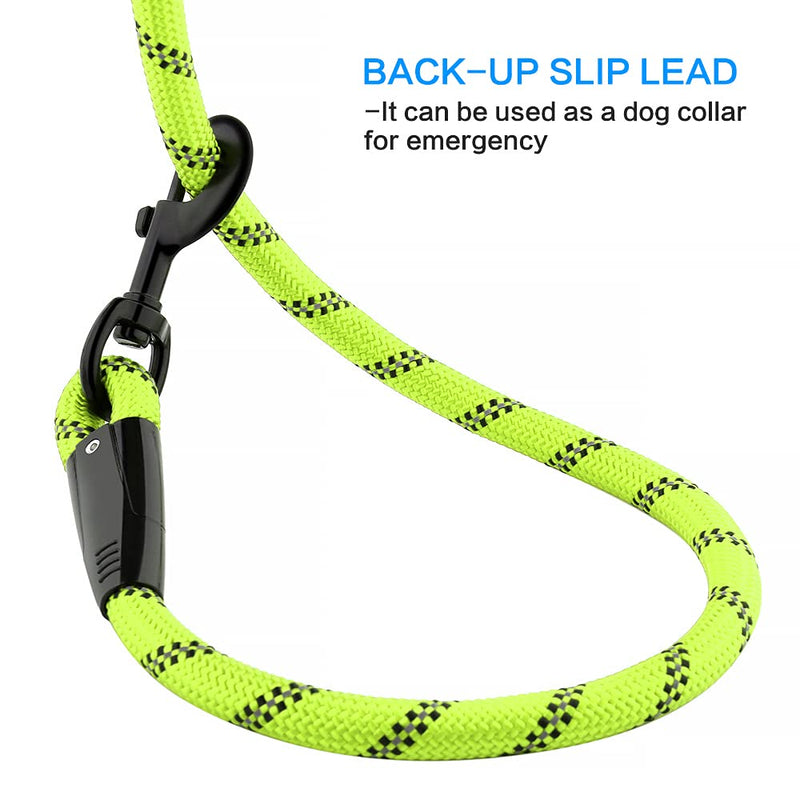 Plutus Pet Heavy Duty Rope Dog Leash with Comfortable Padded Handle, Highly Reflective Strong Sturdy 4/5/6 FT Dog Leash for Small Medium Large Dogs 1/2"×4' GREEN - BeesActive Australia
