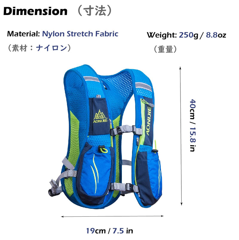 TRIWONDER Hydration Pack Water Backpack 5.5L Outdoors Trail Marathon Running Race Cycling Hiking Hydration Vest 01 Blue 5.5L - Only Vest - BeesActive Australia