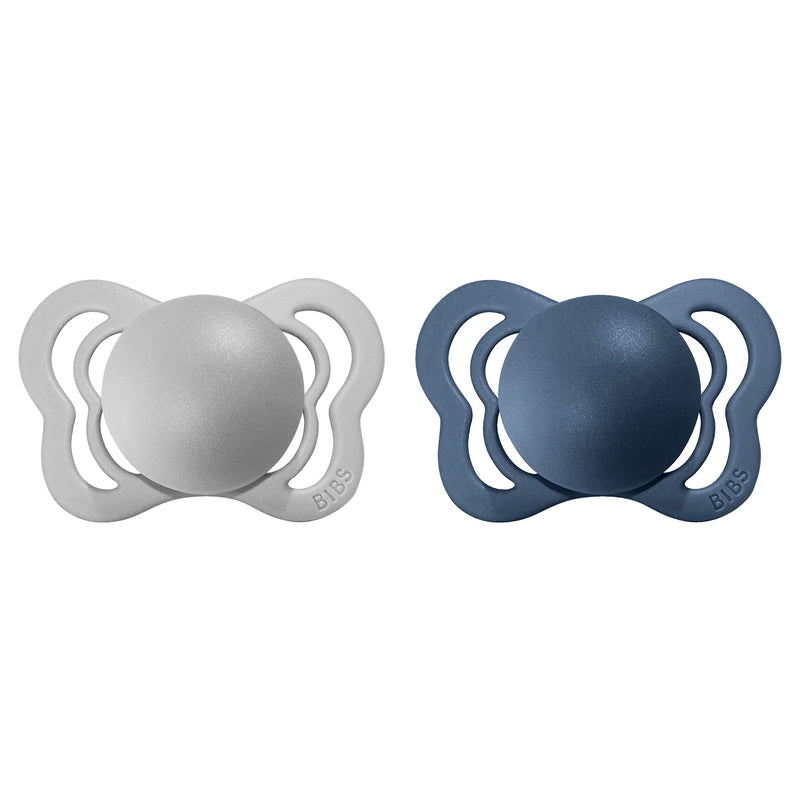 BIBS Pacifiers - Couture Collection | BPA-Free Baby Pacifier | Made in Denmark | Set of 2 Vanilla/Dark Oak Color Premium Soothers | Size 0-6 Months - BeesActive Australia