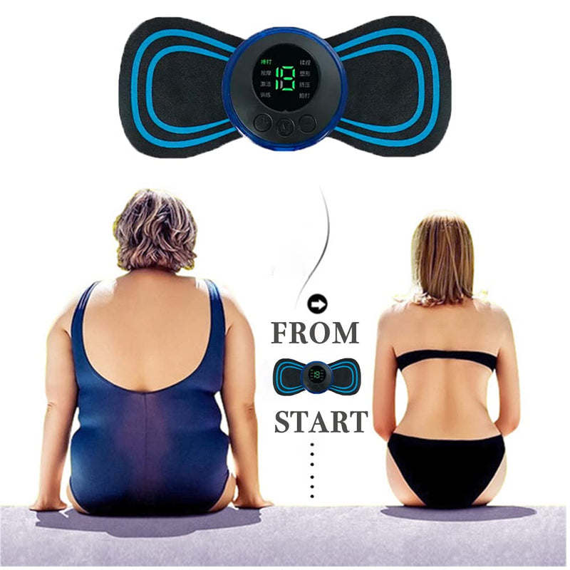 Mini EMS Muscle Stimulator, Mini Neck Massager Abs Trainer Abdominal Trainer, Massage Pads Massager Effective for Back Waist 2Pcs - BeesActive Australia