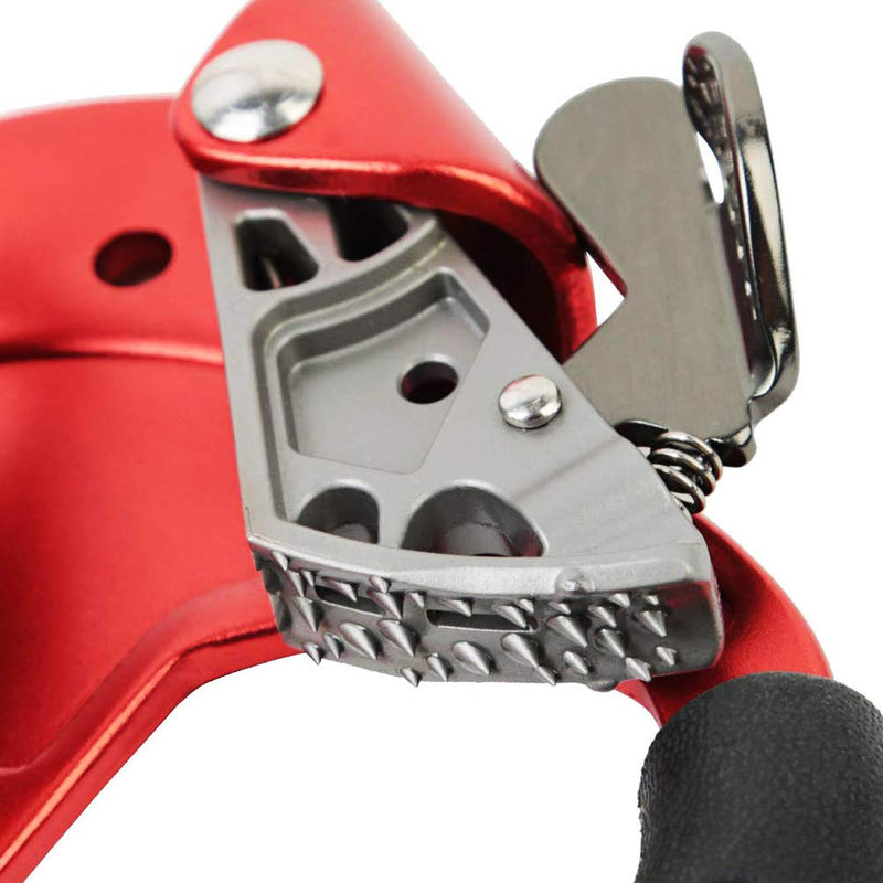 AOKWIT Climbing Ascender, Aviation Light Alloy Rappelling Belay Gear Rock Climbing Tree Arborist SRT Climbing Rope Ascender with Handle Clamp Left Hand Red - BeesActive Australia