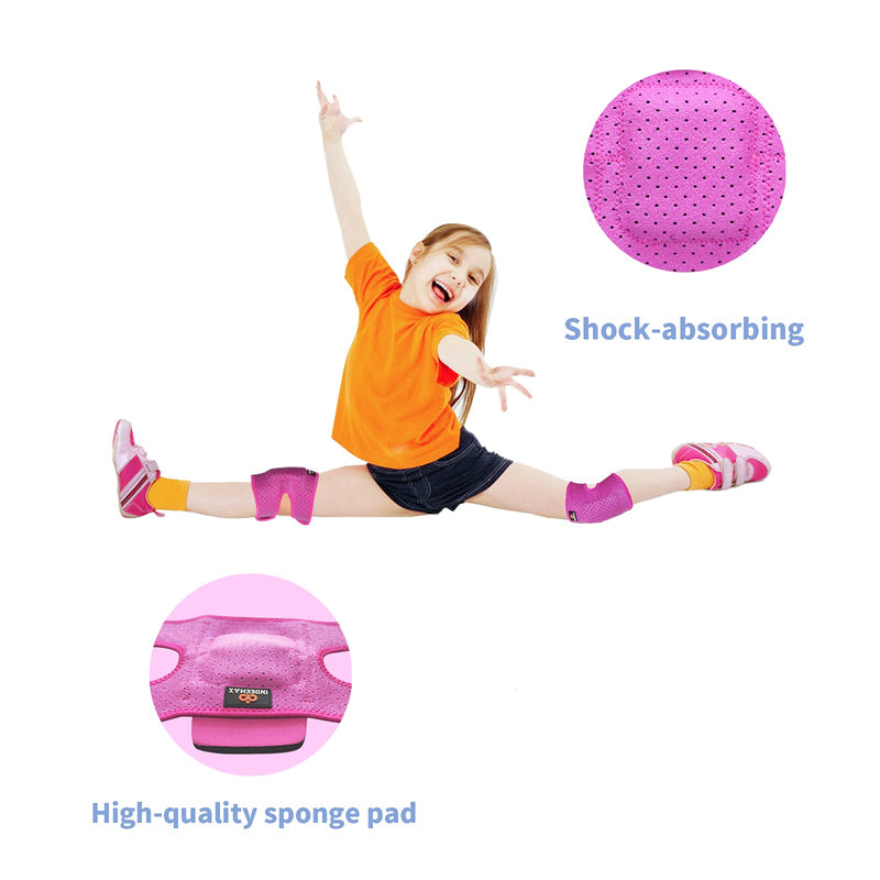 Adjustable Knee Pad for Children, Unisex Kids' Protective Knee Brace with Padded Sponge for Volleyball, Tennis, Badminton, Yoga, Basketball, Cycling, Running, Dancing Rose L/XL (40-60lb 5-8 years) - BeesActive Australia