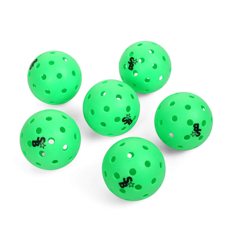 Pickle Balls 6 Pack | Pickleball Balls Outdoor | Pickle Balls | Supra-40 Outdoor Pickleball | USAPA Approved for Tournament Play | Neon Green | Hard Bounce - BeesActive Australia