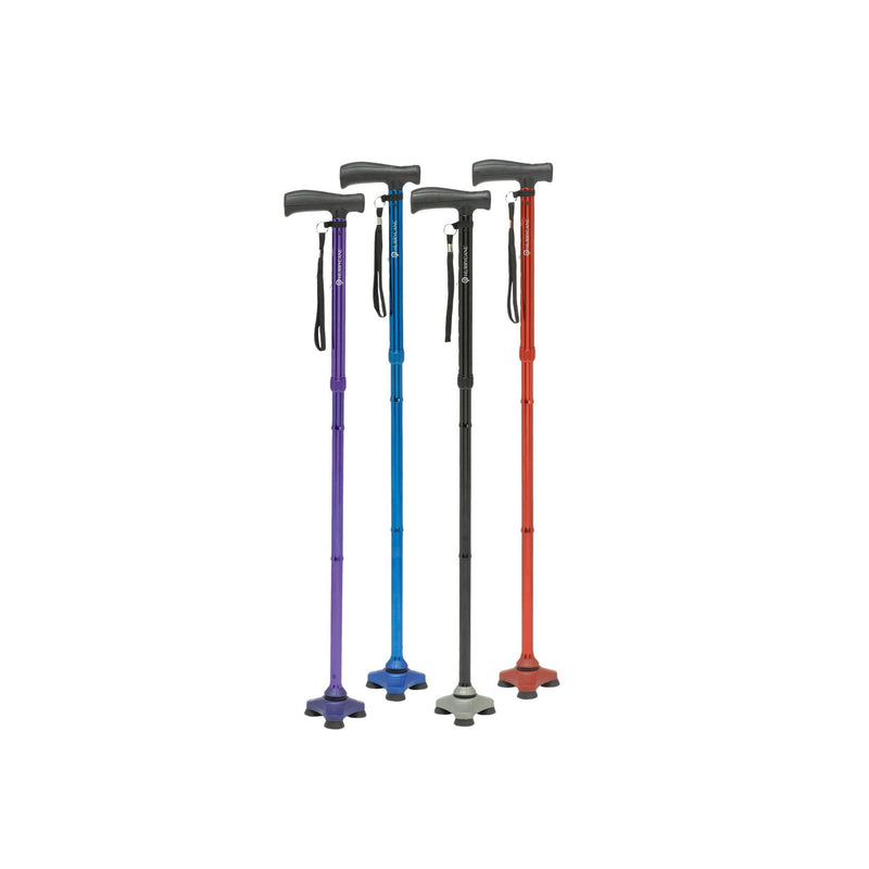 Drive DeVilbiss Healthcare Drive Devilbiss Healthcare Drive Hurrycane Folding All Terrain Cane Walking Stick Black - BeesActive Australia