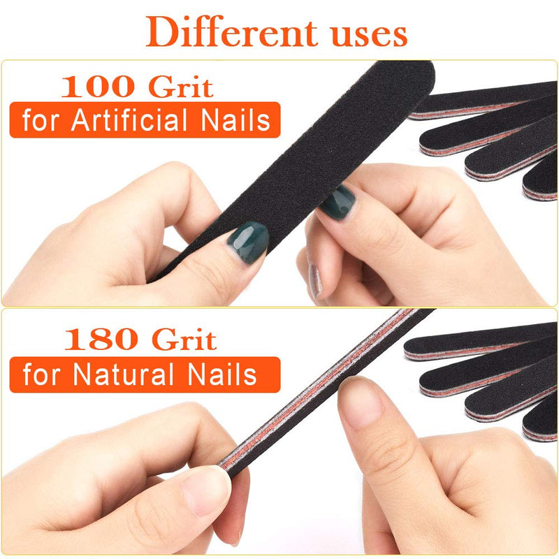 Nail Files and Buffers 16Pcs Professional Manicure Tools Kit Contains 100/180 Grit Emery Boards and 150/150 Grit Buffer Blocks for Nails - BeesActive Australia