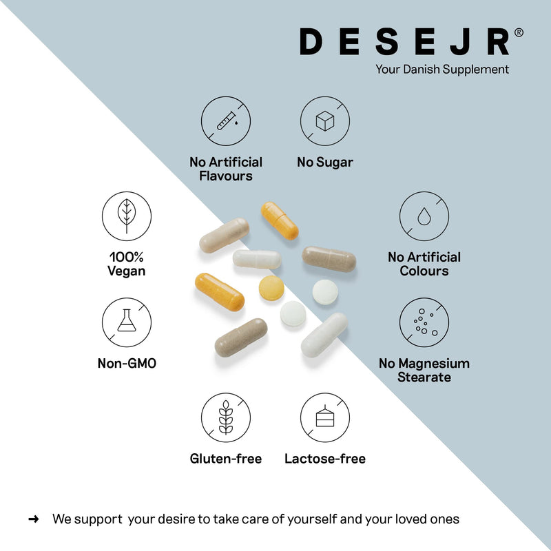 DESEJR Zinc 365 Tablets (1 Year) - 25 mg Bioactive Zinc Bisglycinate - Made in Germany, Laboratory-Tested, GMO-Free, Vegan - 1 Tablet/Day - BeesActive Australia