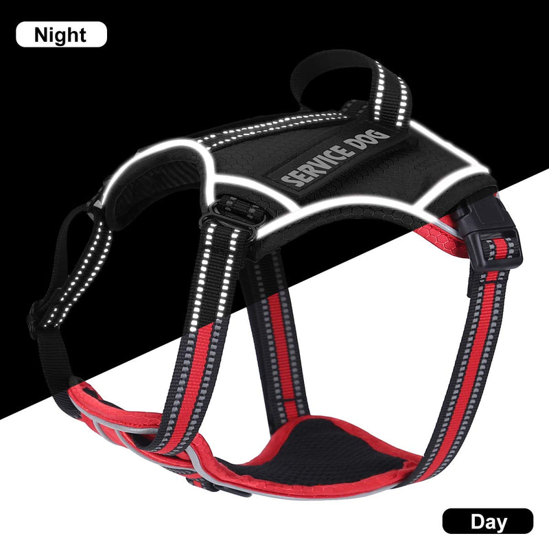 voopet Service Dog Harness, Easy On and Off Over Head Dog Vest Harness Fasten Quickly, Breathable and 3M Reflective Adjustable Pet Halters with Easy Control Handle for Small Medium Large Dogs X-Small (Pack of 1) Pink - BeesActive Australia