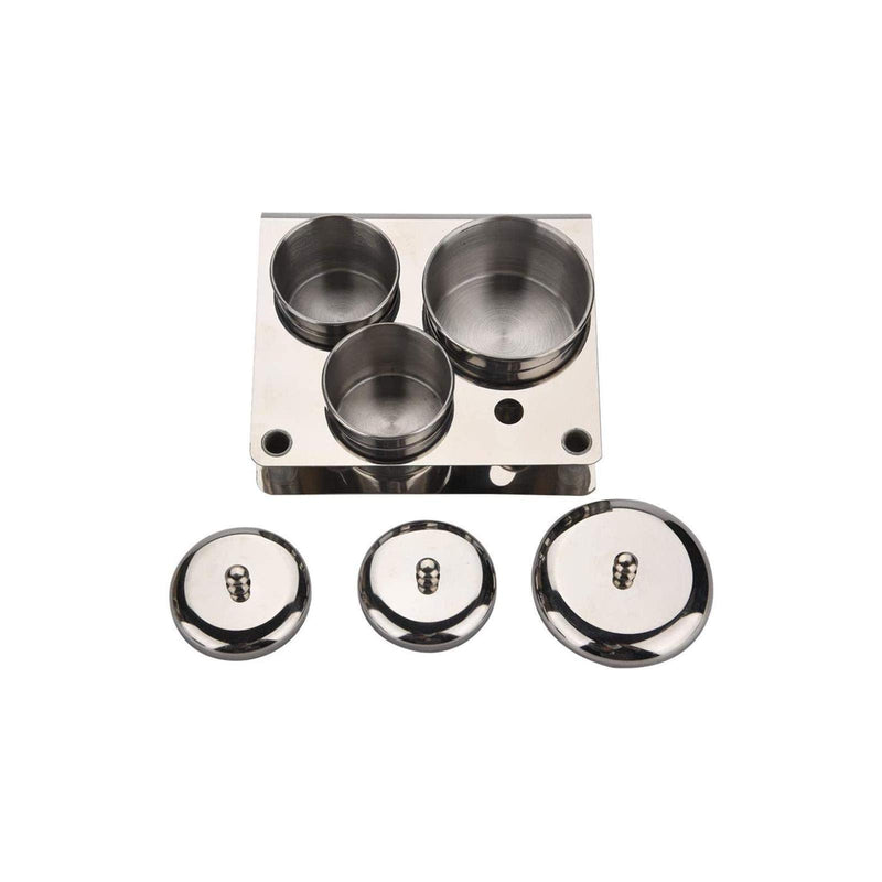 3pcs/set Nail Art Powder Liquid Cup, Stainless Steel Acrylic Nail Tips Cup Dappen Dish Liquid Powder Holder Container Nail Art Equipment Tools as shown - BeesActive Australia
