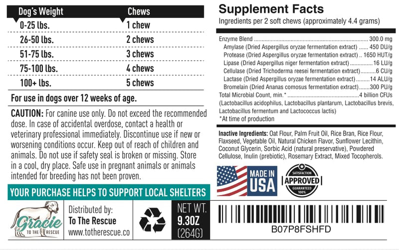 Probiotic Chews for Dogs with Pre and Probiotics - Advanced Dog Probiotics and Digestive Enzymes, Diarrhea Treatment, Itchy Skin, Upset Stomach, coprophagia, UTI's, Dog Allergy - BeesActive Australia