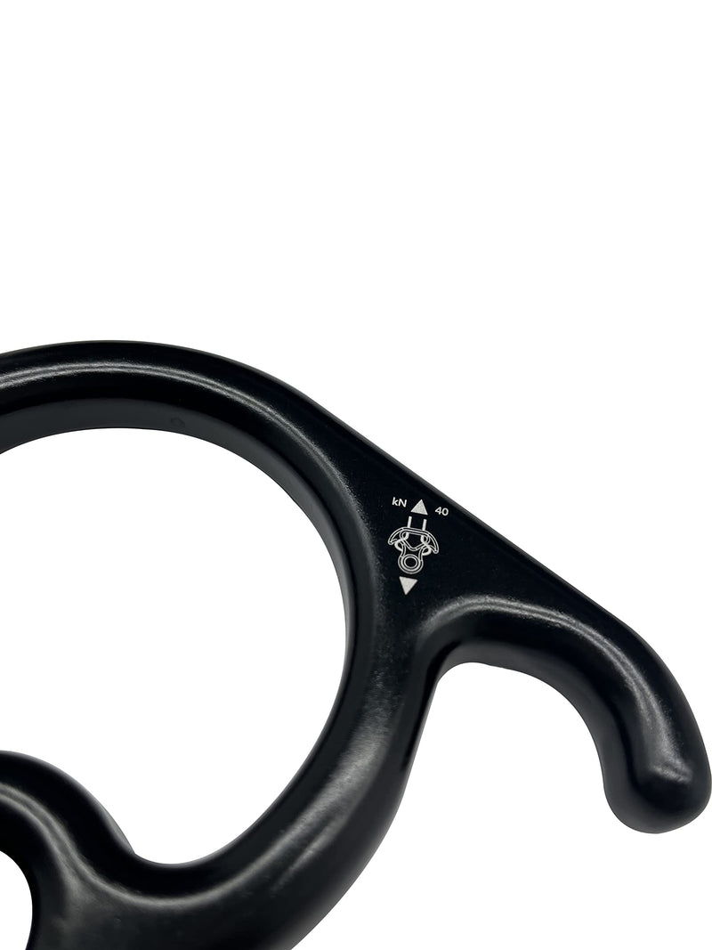 S.E.PEAK Rescue Figure 8 Descender Climbing Gear Downhill Equipment Rigging Plate Rappeling Device for Rock Climbing/Aluminum Alloy Black-40kN - BeesActive Australia