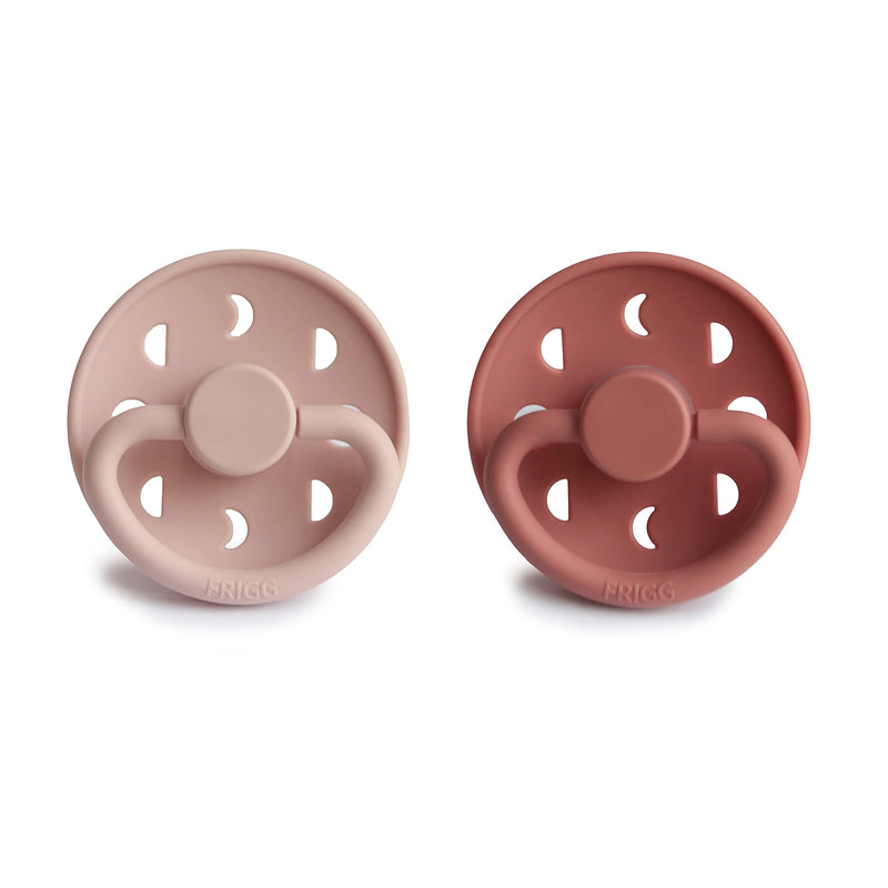 Frigg Moon SilkySoft Silicone Baby Pacifier | Made in Denmark | BPA-Free (Blush/Powder Blush, 0-6 Months) 1 Count (Pack of 2) Blush/Powder Blush - BeesActive Australia