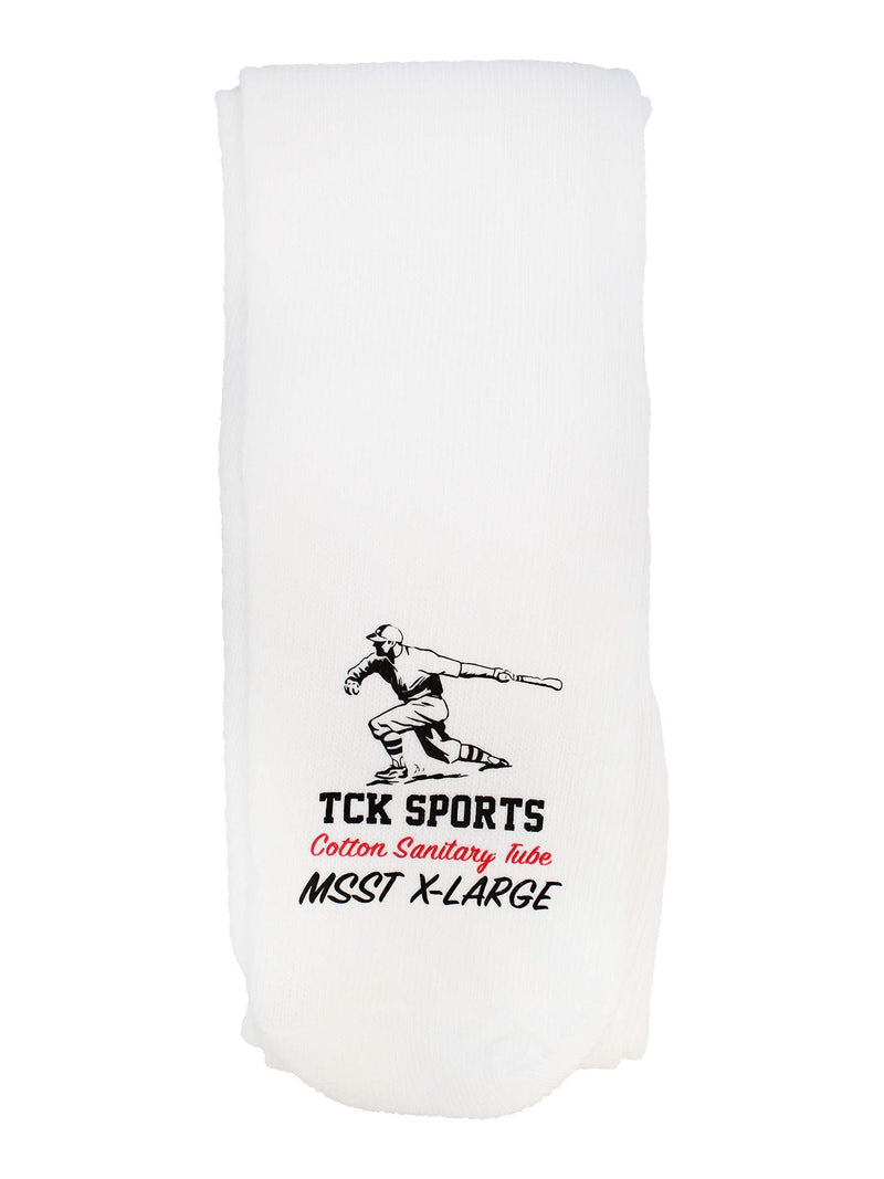 [AUSTRALIA] - TCK Flat Knit Cotton Sanitary Liner Baseball Socks White Large 