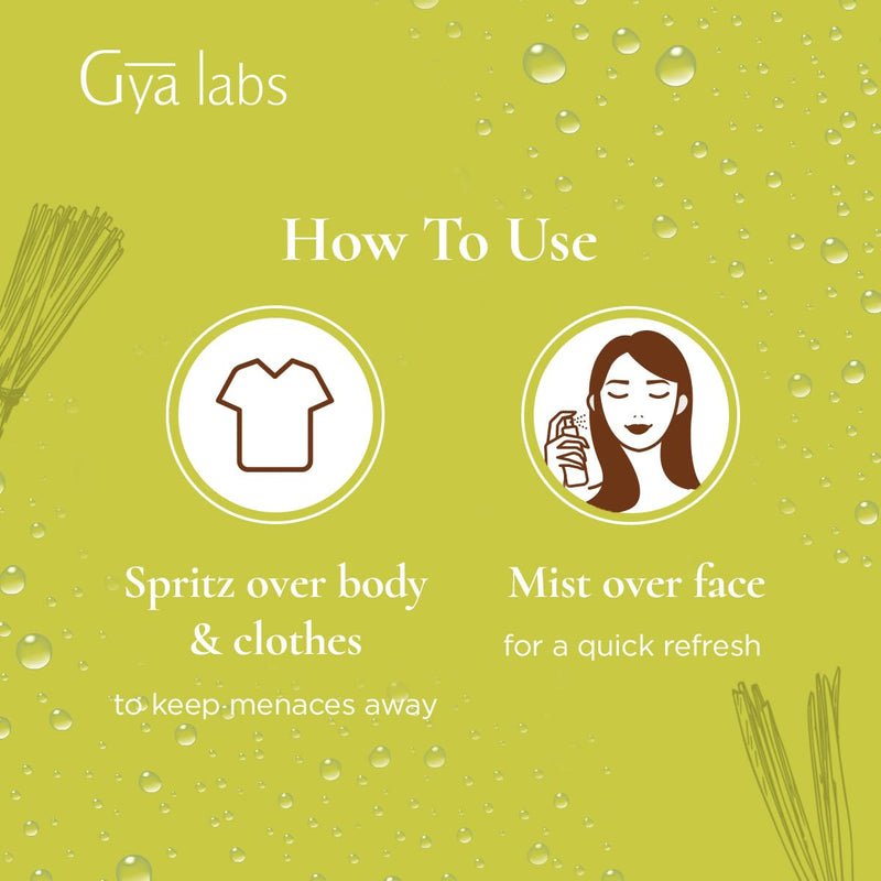 Gya Labs Lemongrass Spray for Outdoor Protection and Mood Balance - Body Mist for Sensitive Skin - Face Mist Spray to Uplift Mood - 100 Unrefined Essential Oil Spray for Skin Care - 100 ml Lemongrass (Hydrosol) - BeesActive Australia