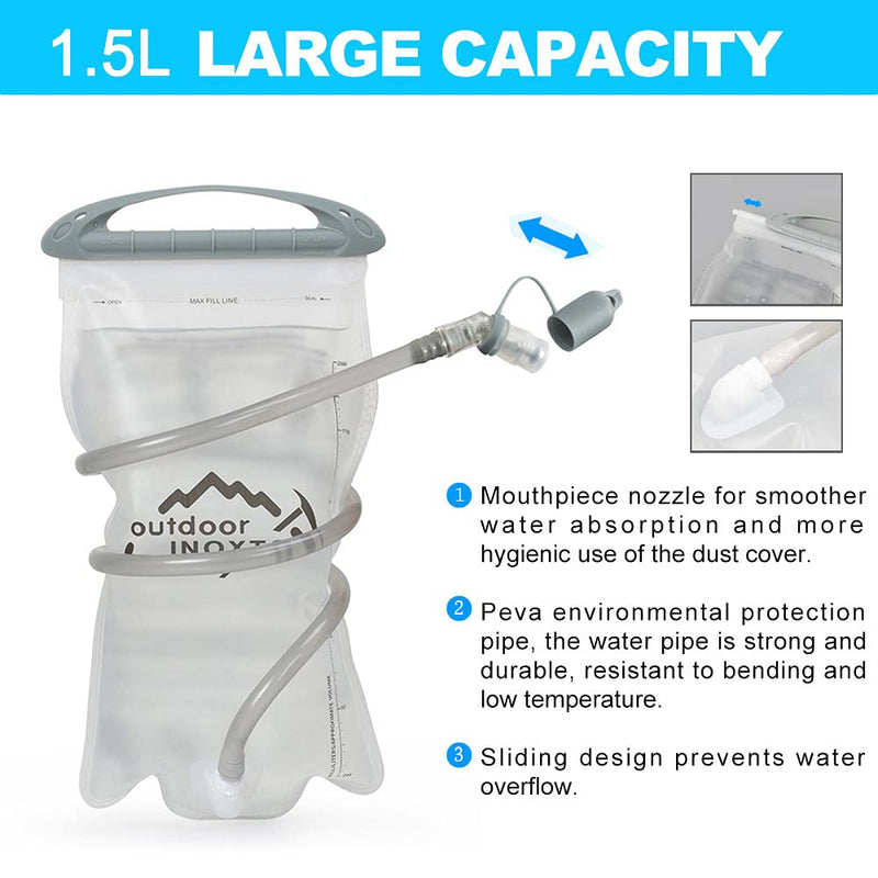 INOXTO Running Hydration Vest Backpack,Lightweight Water Running Vest with 1.5L Water Bladder Bag Daypack for Hiking Trail Running Cycling Race Marathon for Women Men Kids Gray orange - BeesActive Australia