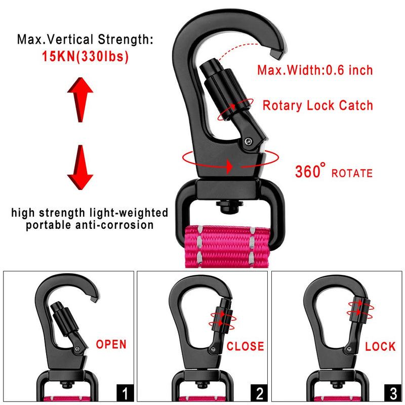 PLUTUS PET Short Dog Leash, Reflective Nylon Padded Handle, Strong Traffic Pet Lead with Carabiner Clip, Perfect for Large or Medium Dogs 10 Inch (Pack of 1) Pink - BeesActive Australia