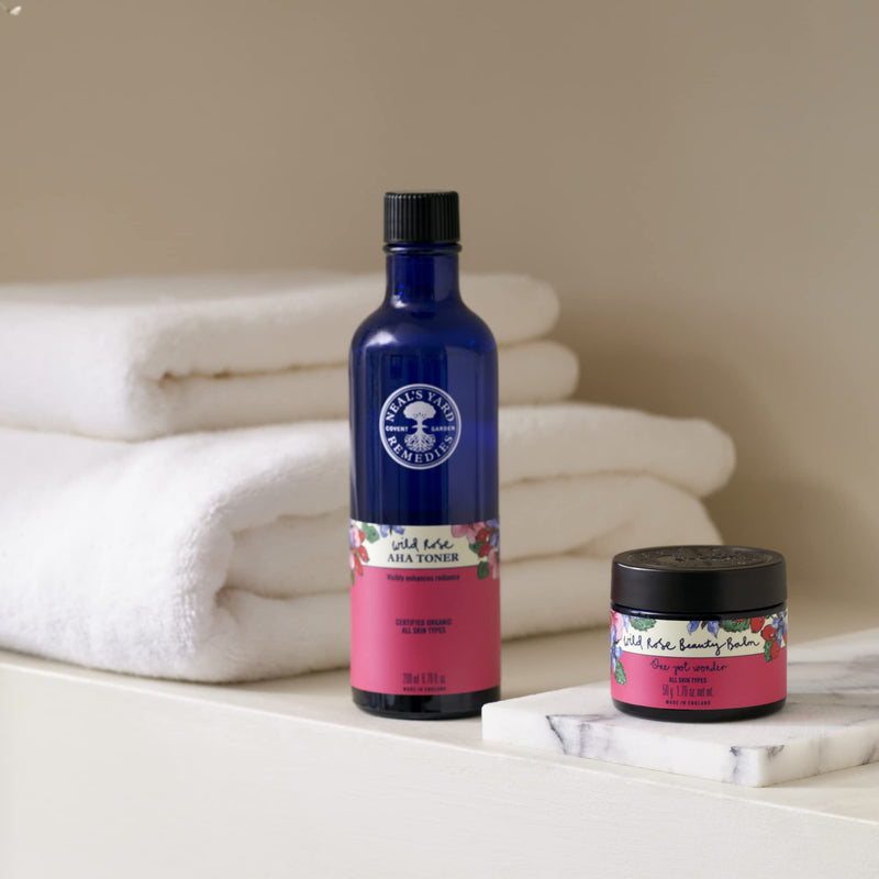 Neal's Yard Remedies Wild Rose AHA Toner | Enhances Radiance, Renews & Refines | 200ml Standard - BeesActive Australia
