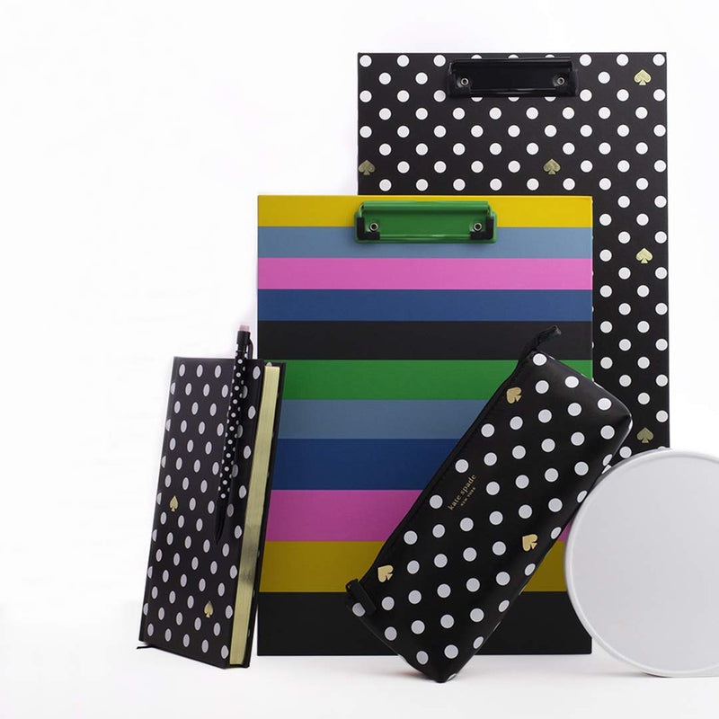 Kate Spade New York Black/White Ruled Writing Journal, Bound Notebook with 200 Lined Pages, Polka Dots - BeesActive Australia