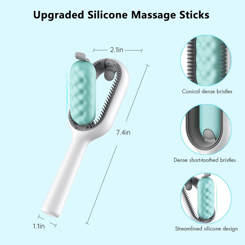 Sichy Cat Brush Self Cleaning Slicker Brushes, Pet Grooming Brush for Cats and Dogs, Pet Grooming Brush Tool Gently Removes Loose Undercoat, Mats Tangled Hair Slicker Brush for Pet Massage-Self Cleaning Blue - BeesActive Australia