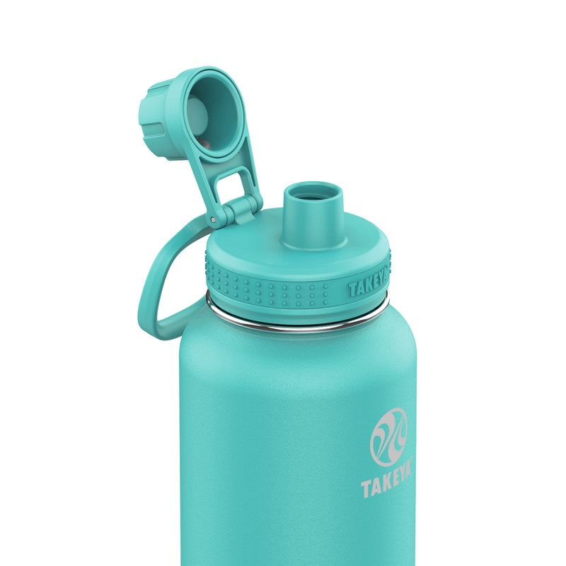 Takeya CP Signature Pickleball Insulated Water Bottle with Sport Spout Lid, 40 Ounce, Dropshot Teal 40 oz - BeesActive Australia