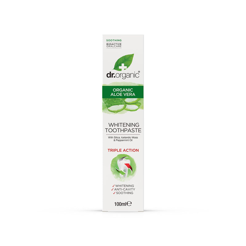 Dr Organic, Organic Aloe Vera Toothpaste, Natural , Vegan , Cruelty Free , Paraben & SLS Free , Whitening, Anti Cavity , Fresh , 100ml - BeesActive Australia