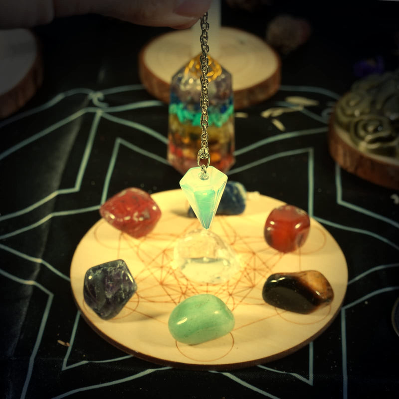 Soulnioi Witchcraft Supplies Set, Crystals Healing Set with 7 Chakra Stones,Sage, Scepter, Star Coin, Sword, Grail, for Meditation Spiritual, Witchcraft Starter Kit for Beginners (Gold Metal Ornament) H - BeesActive Australia