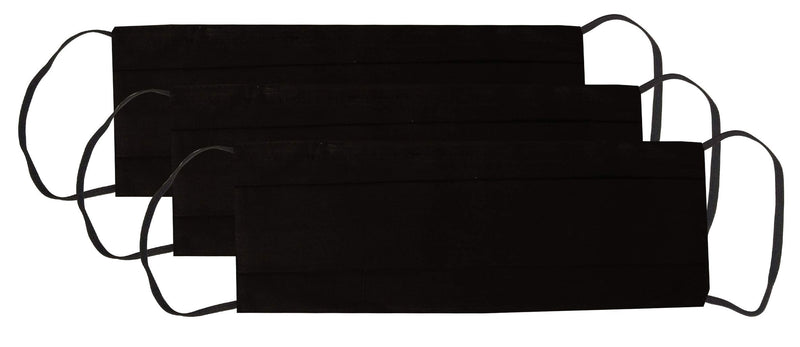Touchstone soft cotton filter pocket double layer face mask Reusable Machine Washable for men, women. (Pack of 3). Jet black - BeesActive Australia