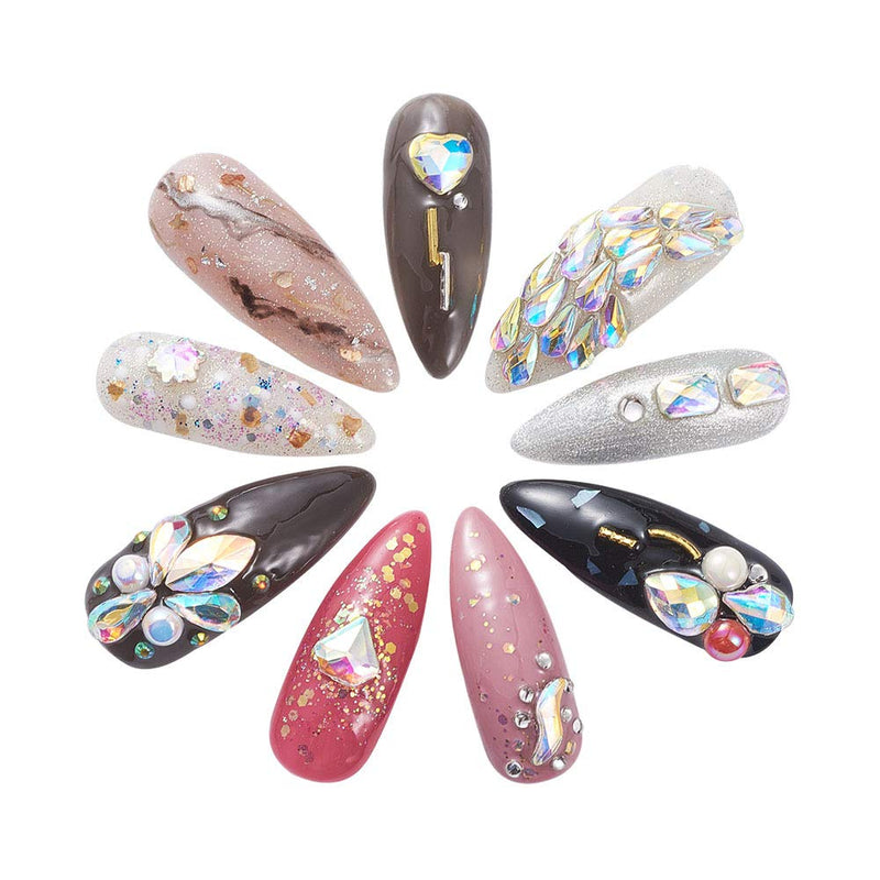 5440 Pcs Nail Rhinestone and 120 pcs K9 Glass Multi Shape Decoration Flatback Gems Stones Set, with New Style Dotting Pen and Tweezers kit - BeesActive Australia