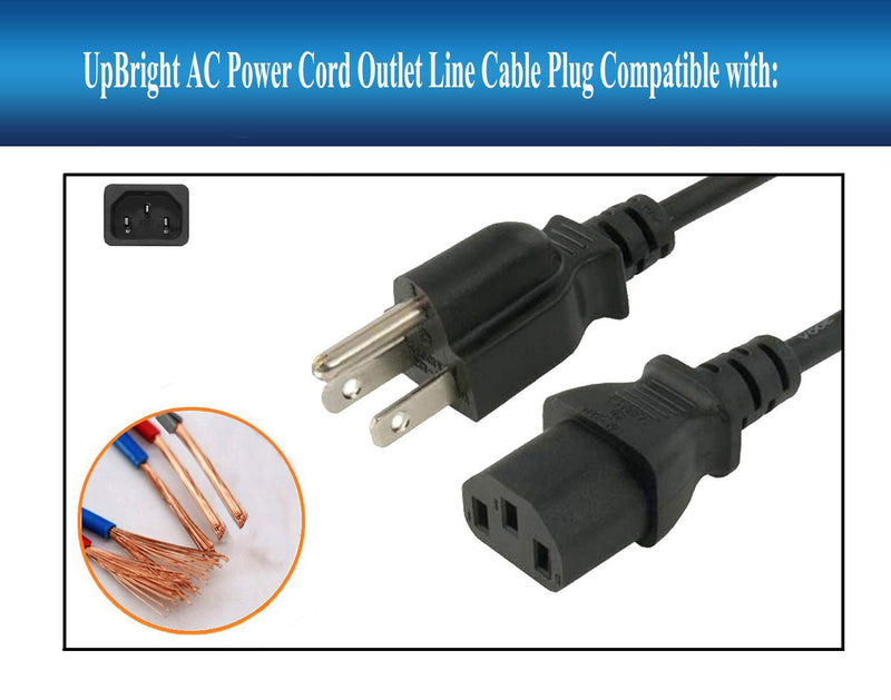 UpBright AC Power Cord Cable Compatible with Precor EFX Elliptical Series 5.31 5.33 5.35 5.37 EFX5.33 EFX5.37 EFX 5.25 EFX 5.23 EFX5.17i EFX546 EFX556 EFX 5.33i 5.17i 5.19 5.21 5.21i 5.23 IEC-320 C13 - BeesActive Australia