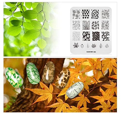 KADS Nail Art Stamping Plate Plant Leaf Shape Pattern Stamp Template Image Plates for Nail Salon Designs Color-22 - BeesActive Australia
