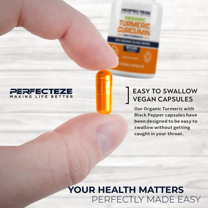 Organic Turmeric Curcumin High Strength and Black Pepper with Ginger 120 Veg Capsules 2130MG Advanced Turmeric with Active Ingredient Curcumin Organic Vegan 120 Capsules (3 Month Supply) - BeesActive Australia