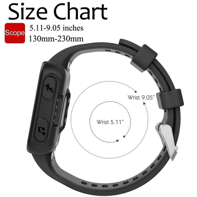 Band for Garmin Forerunner 35, Soft Silicone Replacement Watch Band Strap for Garmin Forerunner 35/Forerunner 30 Smart Watch, Fit 5.11 inches-9.05 inches (130mm-230mm) Wrist gray - BeesActive Australia