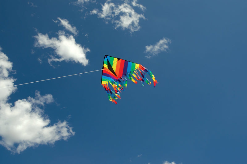 [AUSTRALIA] - In the Breeze Rainbow Stripe Flutterfly Delta Kite, 32" 