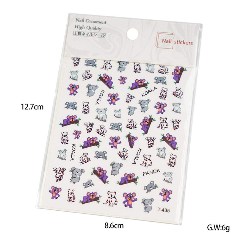 Bonnie-Sam 8 Sheets QUTE Cartoon Koala Rabbit Nail Art Decals Adhesive Nail Decals Sticker for Pretty Girl - BeesActive Australia