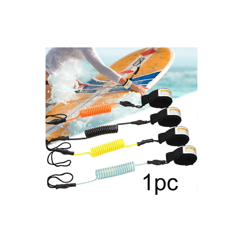 Surfboard Leash,TPU Surfboard Leash, Stand Up Paddle Board 5mm Coiled Spring Leg Foot Rope Surfing Leash for Surfboard Blue - BeesActive Australia