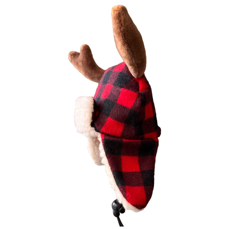 Huxley & Kent Hat | Fun Christmas Holiday Hat for Dogs/Cats | Cute, Comfortable and Fun | SnugFit Strings for Best Fit Antler Buffalo Check Large - BeesActive Australia