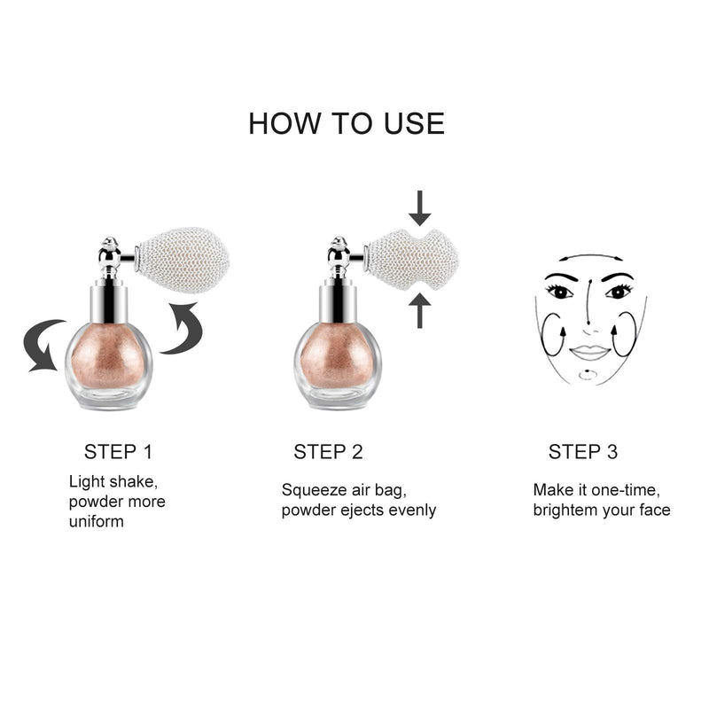 Ownest Highlighter Powder Spray, Glitter High Gloss Spray Shimmer Sparkle Powder Makeup Spray, for Face Body Cosmetic-Bronze D-Bronze - BeesActive Australia