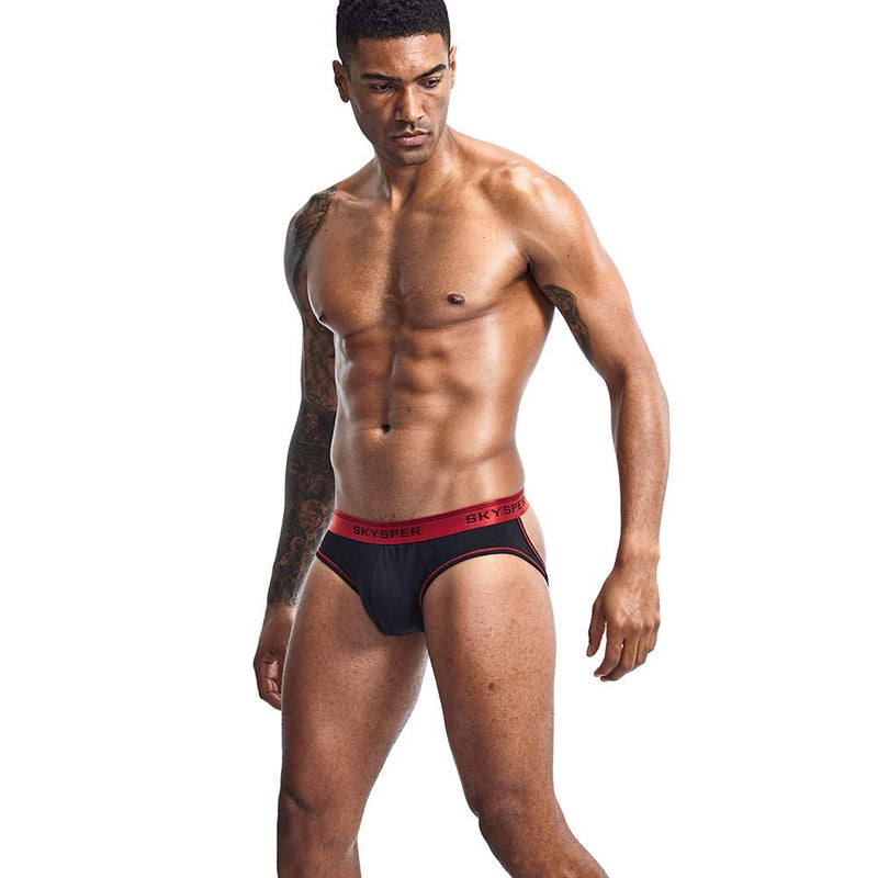 SKYSPER Men's Jockstrap Athletic Supporter Jock Straps Male Underwear Sg01-black Small - BeesActive Australia