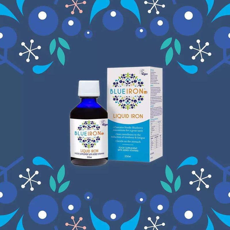 Blueiron Liquid Iron Supplement with Nordic Blueberries + Vitamin C, Vitamin B12, Folic Acid, Biotin and Zinc | 250ml | Suitable for Vegans | Easily Absorbed and Gentle On The Stomach - BeesActive Australia
