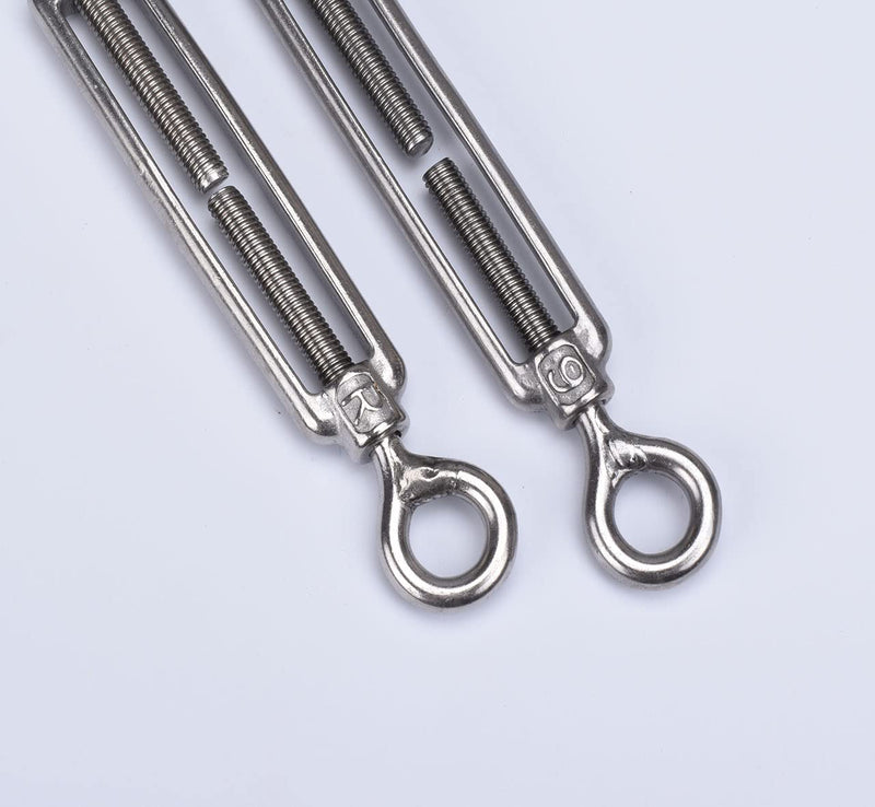 M6 15/64"Turnbuckle,Alele Stainless Steel Hardware Kit for Wire Rope Tension Heavy Duty UV Resistant for Sun Shade sail Installation Waterproof Anti Rust 8pcs (M6 Turnbuckle) M6 Turnbuckle - BeesActive Australia