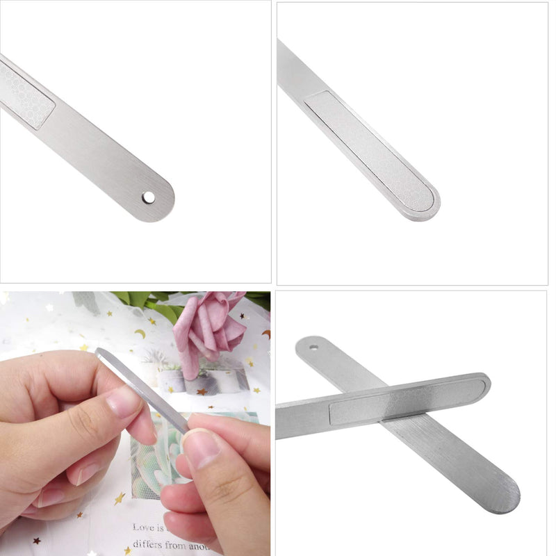 Honbay 6PCS Stainless Steel Portable Single Side Nail Files Fingernails Toenails Manicure Files for Men and Woman - BeesActive Australia