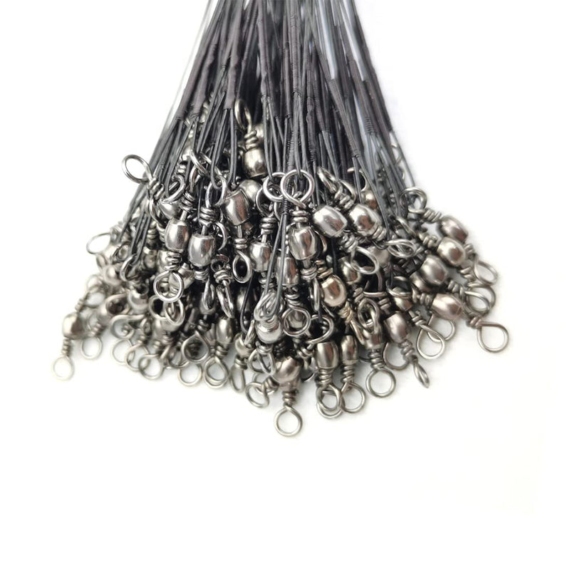 Helonge Fishing Leader,Fishing Wire Leaders Assortment, 30 Pcs(15cm/20cm/25cm) Fish Wire Leader,Fishing Line Leaders with Swivels and Snaps Black - BeesActive Australia