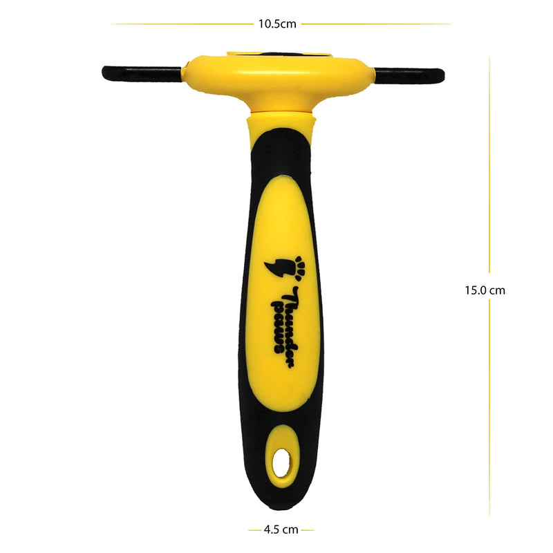 Thunderpaws Best Professional De-Shedding Tool and Pet Grooming Brush, D-Shedz for Breeds of Dogs, Cats with Short or Long Hair, Small, Medium and Large Yellow - BeesActive Australia