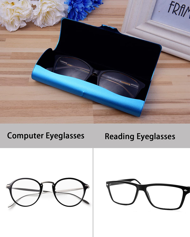 Philley Aluminum Ultra-Light Eyeglass Case Hard Shell Nearsighted Glasses Case for Women & Men Blue - BeesActive Australia