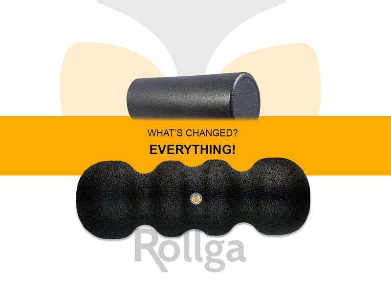 Rollga Foam Roller PRO for Back Pain, Shin Splints, and Sore Muscle Recovery, Hard Foam, 18 inches Black - BeesActive Australia