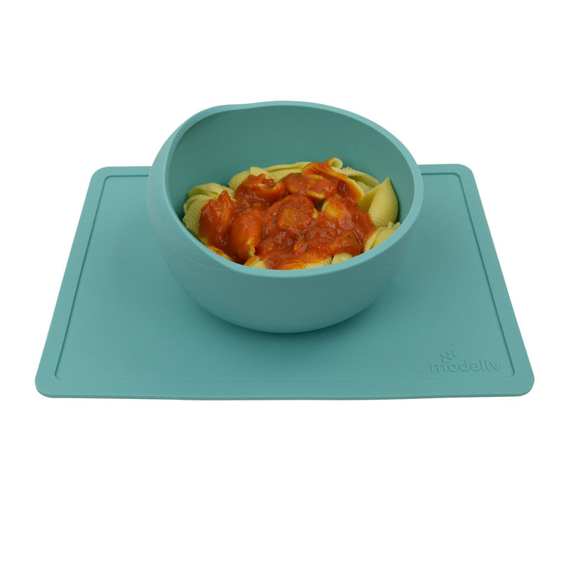 Modaliv Scoop Bowl with Silicone Placemat Suction Base (35oz/1000ml) - Non-Skid - No Spill - Food Grade Silicone - Dishwasher and Microwave Safe - BeesActive Australia