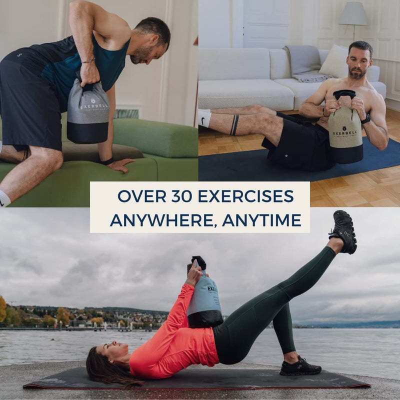 Exerbell Workout Weights – Foldable and Adjustable Kettlebell – Water- and sandbag Kettlebell – Kettle Bell Strength Training Equipment Kettle Ball kettleball kettel Bell blue - BeesActive Australia